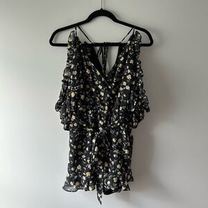 Bardot black and yellow floral romper